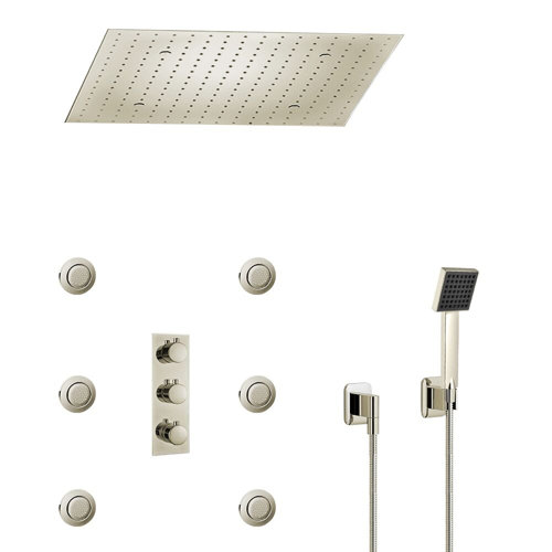 FontanaShowers Thermostatic Complete Shower System with Rough inValve